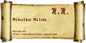 Mikulka Milda névjegykártya